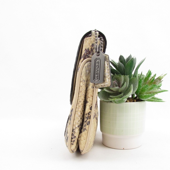 Coach Snakeskin Chain Strap Leather Crossbody Bag - Picture 3 of 7